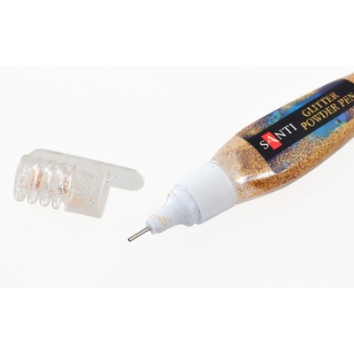 Ручка Santi з розсипним глітером, золотою, 10 г