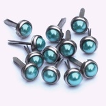 Набор брадсов Eyelet Outlet - Pearl Brads Turquoise/Silver), цвет бирюзовый, 5 мм, 10 штук