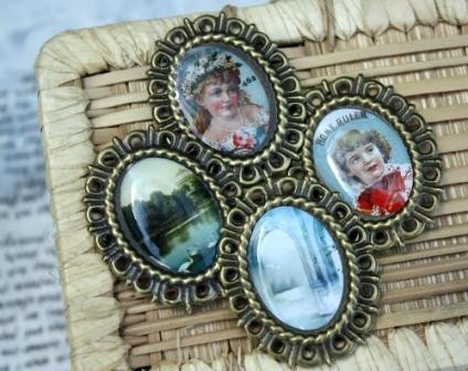 Набор украшений с металлическими рамками от ScrapBerry's "Нежный возраст", 4 шт