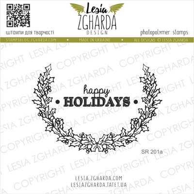 Акриловый штамп Lesia Zgharda SR201a Happy holidays, 2 шт., размер набора 10х10 см