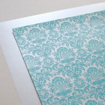 Аркуш дизайнерського паперу з візерунком Розкішно 2, колір тіффані, А4
