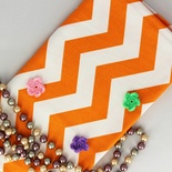 Тканина Оксфорд, шеврон великий, помаранчевих, 45х55см