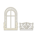 3D - чіпборд Арочне вікно 10x15см 573, колір молочний, ТМ Фабрика Декору