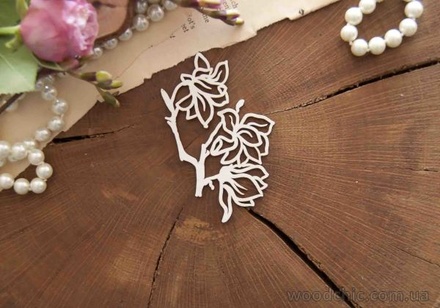 Чипборд від WOODchic - "Гілочка Магнолії", 8x6 см