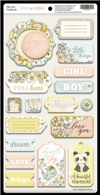 Чипборд для скрапбукінгу від Scrapmir - Boy or Girl Eng, 18шт. 