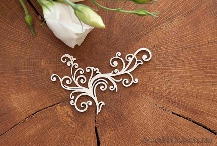 Чипборд від WOODchic - "Гілочка завиток", 6x9 см