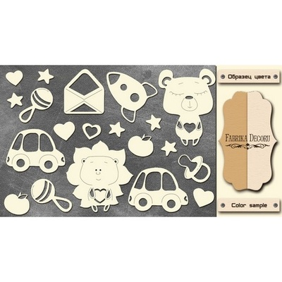 Чипборд Фабрика Декору - Sweet baby boy-1, колір молочний, крафт