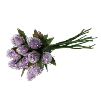 Ягодки сиреневые, 12х1.5см, 1 связка, 12шт.