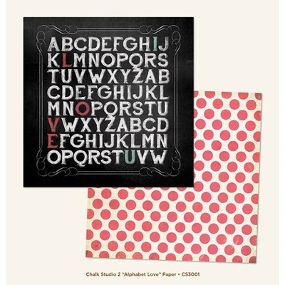 Аркуш скрап-паперу My Mind's Eye Alphabet Love, 30x30 см, двосторонній