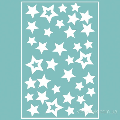Чипборд від Вензелик - Набір зірок у планшеті, розмір: 150x100 мм