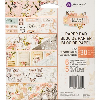 Набір скрап-паперу Prima - Apricot Honey, 15x15см, 30 аркушів, двосторонній