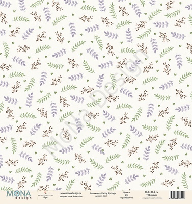 Лист односторонней бумаги от Mona Design - "Fancy Spring", 30,5х30,5см