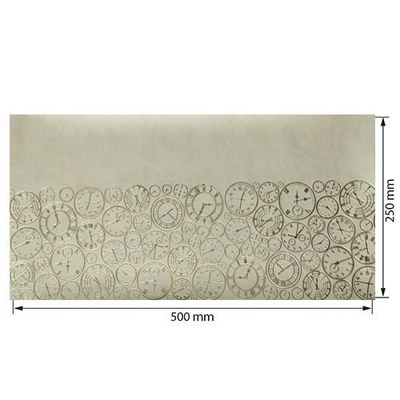 Відріз екошкіри з тисненням золотою фольгою Golden Clocks Beige 50x25см, ТМ Фабрика Декору