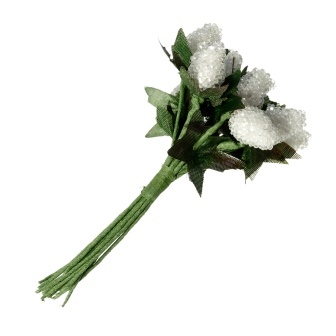 Ягоди білі, 13x1.5см, 1 зв'язка, 12шт.