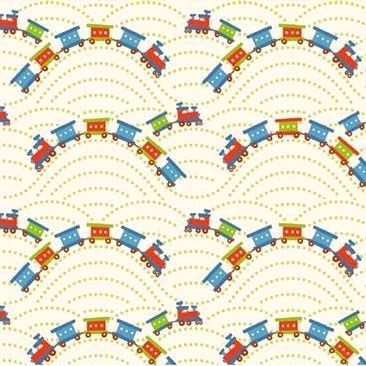 Тканина 100% бавовна - Паровозик на кремовому, 45x55см