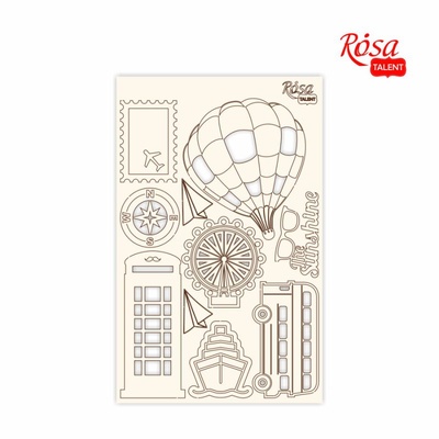 Чипборд для скрапбукинга от ROSA TALENT - Make your journey 4, белый картон, 12,8х20см