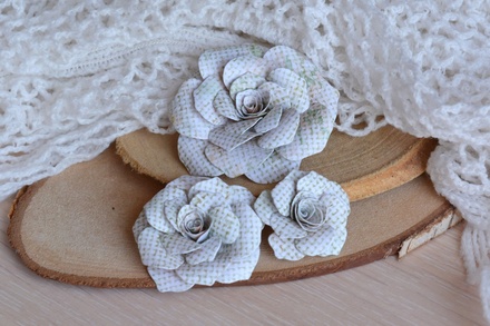 Набор бумажных цветов от WOODchic - "Яблочный цвет" 025