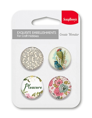 Набор металлических фишек от ScrapBerry's - , Бохо, № 4 - Радость (англ.)