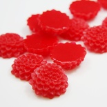 Кабашон "Квітка", колір червоний, розмір 21 мм, 1 шт.