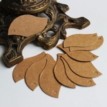 Крафт-тег листик, 5*3 см, крафт картон 380 мг, 10шт.