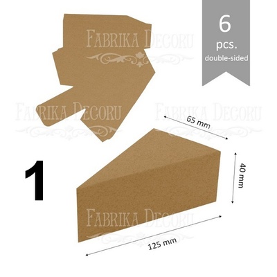 Набір паперових заготовок 003, ТМ Fabrika Dekoru, 6 штук, вибір кольору