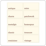 Міні Флеш-карточки зі словами "Mini Antique One Word", 2,5х5см, 10 шт.