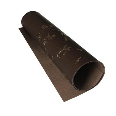 Відріз екошкіри з тисненням золотою фольгою Golden Dill Chocolate 50x25см, ТМ Фабрика Декору