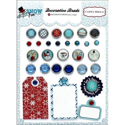 Брадсы Carta Bella - Snow Fun - Decorative Brads