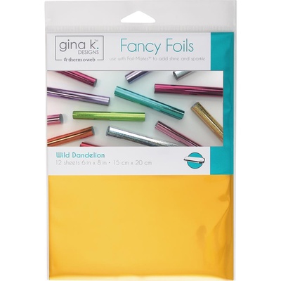 Фольга Gina K Designs Fancy Foil Foil X8" 12/Pkg Wild Dandelion, K0 аркушів у Набірі, арт. K1