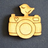 Дерев’яна фігурка WOOD-100 - Фотоапарат з пташкою, 1 штука