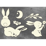 Набiр чіпбордiв Sweet bunny 10x15см #707, колір молочний, ТМ Фабрика Декору