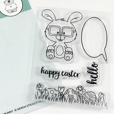 Набір штампів Gerda Steiner - Nerdy Easter Bunny 3x4 Clear Stamp Set