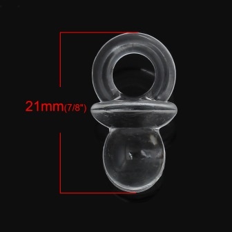 Акрилова підвіска "Соска", прозора, 21x12мм, 1 шт.