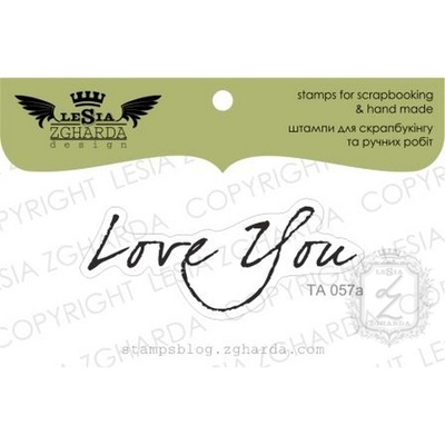 Акриловый штамп Lesia Zgharda TA057a Love you, размер 5*2 см