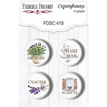 Набір скрап-фішок 4шт. Journey to Provence RU 418, ТМ Фабрика Декору
