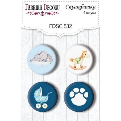 Скрап-фішки набір 4шт. My cute Baby elephant boy 532, ТМ Фабрика Декору