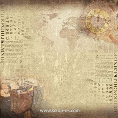 Набор бумаги от Евгения Курдибановская ТМ - "Время", 15х15 см, 10 листов, акварельная