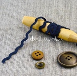 Стрічка American Crafts, хвиля, темно - синя, ширина 5мм, 90 см