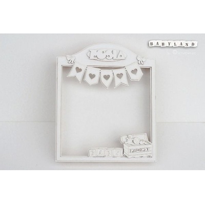 Заготовка з чіпборду Scrapiniec - об’ємна рамка (шадоу-бокс) МАЛЫШ (рос), 15x15см