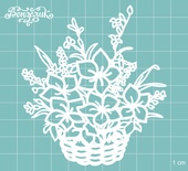 Чипборд від Вензелик - Кошик з квітами 04, розмір: 85x94 мм