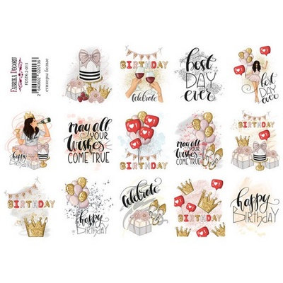 Набір наліпок (стікерів) для журналінгу 2-013, ТМ Фабрика Декору