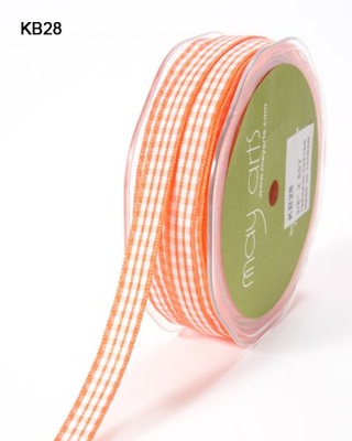 Стрічка Solid/Check, ширина 9,5мм, колір Orange, 90cм