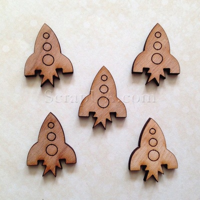 Деревʼяна фігурка WOOD-009 - Ракета, 1 штука