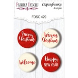 Набір скрап-фішок 4шт. Our warm Christmas 429, ТМ Фабрика Декору