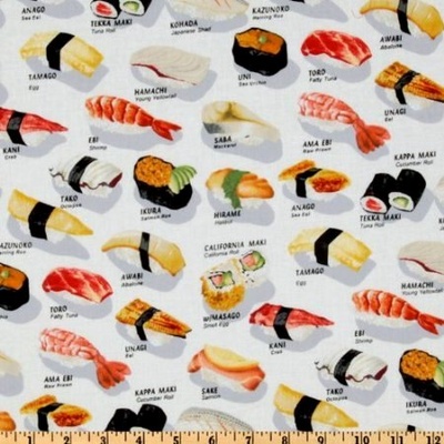 Тканина 100% бавовна - Суші, 45x55см