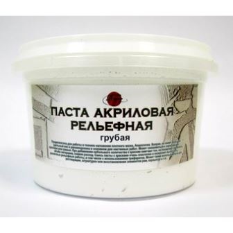 Текстурная паста акриловая рельефная грубая, 500 мл,  цвет белый
