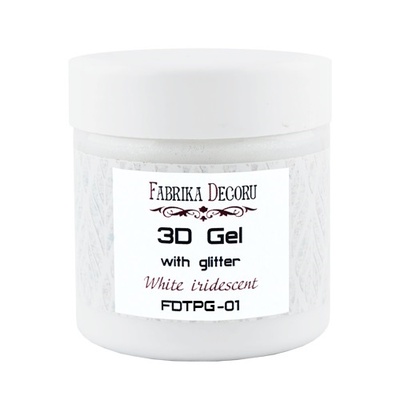3-Д гель з глітером White iridescent, ТМ Фабрика Декору