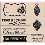 Набір гумових штампів Hampton Art - No Peeking, дерев’яний блок, 7 штук