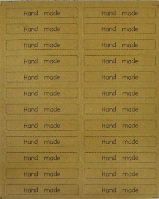 Стікер з крафт-паперу від Hobby&You - Hand made, (1 л. по 24 шт.).