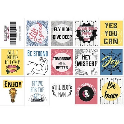 Набір наліпок (стікерів) для журналінгу 2 - 004, ТМ Фабрика Декору